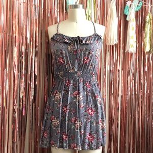 Grey Floral Summer Dress